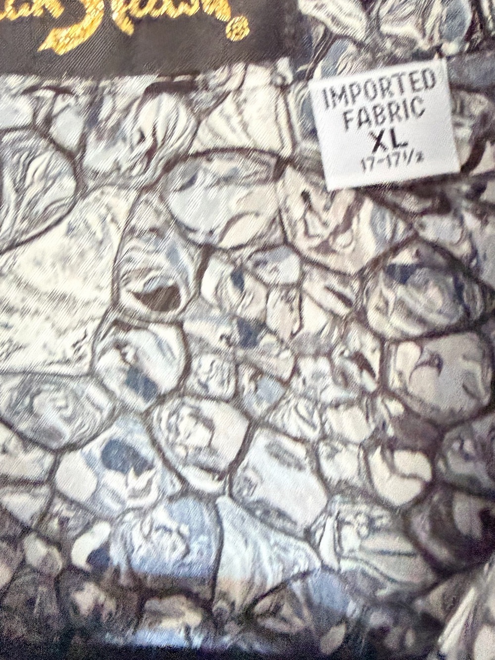 Alan Stuart Black & White Abstract Short Sleeve Half Button-Front Shirt size XL - Picture 10 of 10